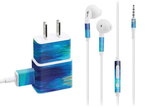 Etta Vee Ocean Blue Brush Stroke Phone Charger Skin